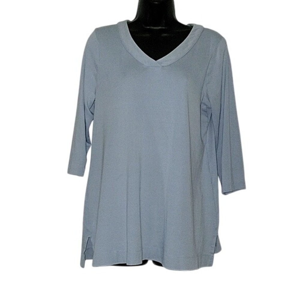 CHICO'S‎ V-Neck 3/4 Sleeve Tunic Top with Side Slits Comfy Casual lightweight